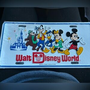 Disney Colorful Character License Plate VTG 80’s sealed